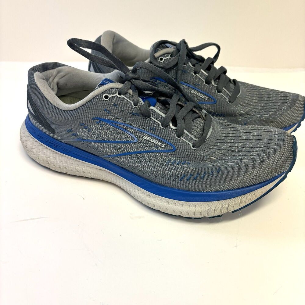 Brooks Mens Glycerin 19 1103561D095 Gray Blue Running Shoes Sneakers Size 8 - Picture 2 of 11